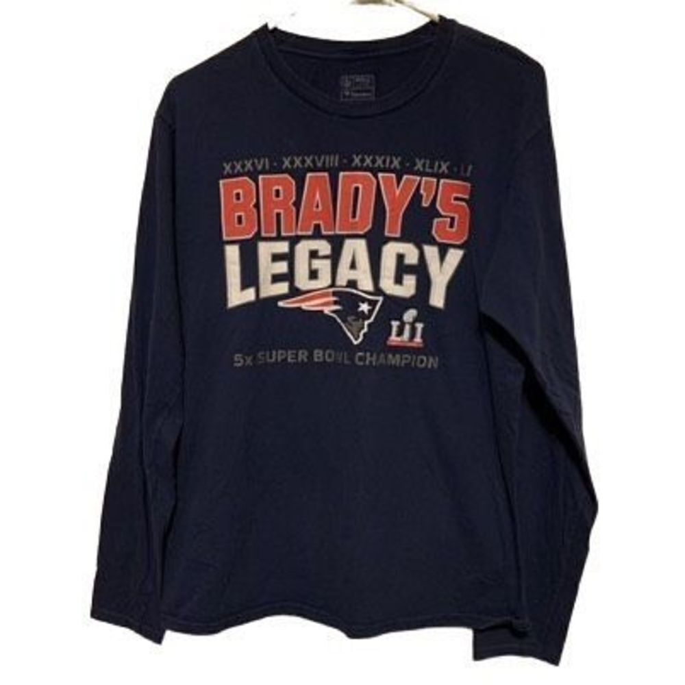 New England Patriots Brady’s Legacy 5x SB Champs Size M Long Sleeved T-Shirt